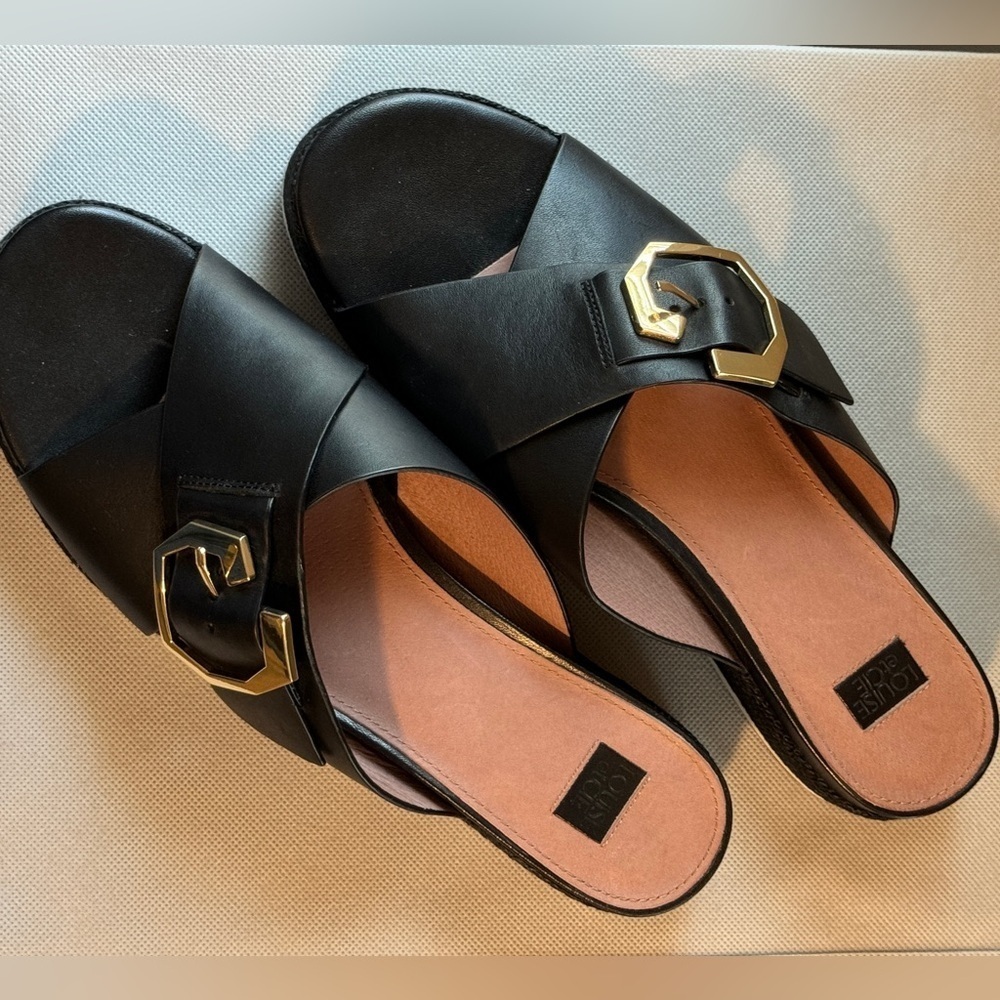 Louise et Cie Cassia platform sandals in black. Size 11 M width.